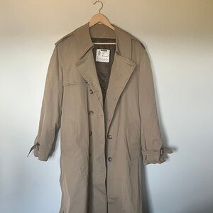 London Fog Vintage Removable Fleece Lining Belted Double Breasted Trench Coat